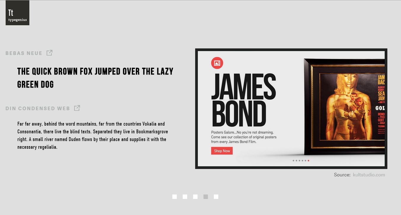 Bebas Neue and Din Condensed fonts for  James Bond